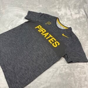 Nike Pittsburgh Pirates Dri Fit Athletic Cut T Shirt Mens Large Gray Yellow
